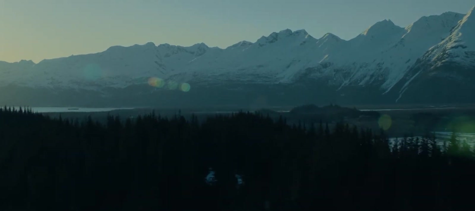 Alpine range at dusk